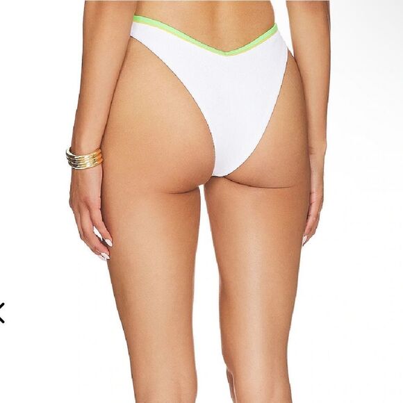 Lovers + Friends Let it Go bikini bottoms white green Revolve swimsuit Sz XL - Picture 6 of 8
